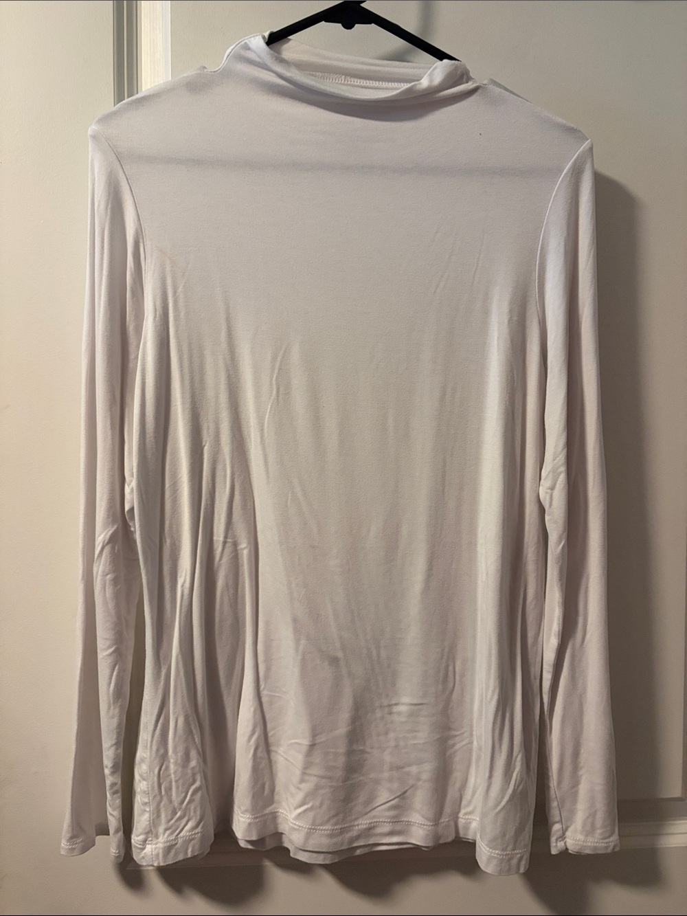 Christian Siriano White Long Sleeve Mock Neck Top